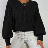 Women's Cable Knit Jumper – Relaxed Fit Chunky Winter Top