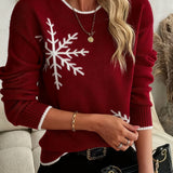 Women's Christmas Jumper – Snowflake Knit Festive Pullover