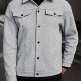 Men's Snap Button Jacket – Modern Casual Lightweight Overshirt