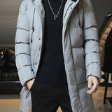 Men's Hooded Longline Coat – Warm Mid-Length Winter Overcoat