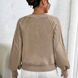 Women's Chunky Cable Knit Jumper – Nordic Style Winter Sweater