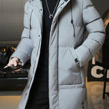 Men's Hooded Longline Coat – Warm Mid-Length Winter Overcoat