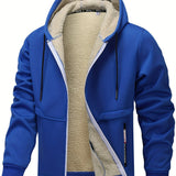 Men's Hooded Fleece-Lined Zip-Up Jacket - Cosy Winter Layer
