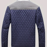 Men's Quilted Jacket with Stand Collar – Padded Winter Outerwear