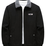 Men's Ribbed Fleece-Lined Jacket – Textured Warm Layering Style