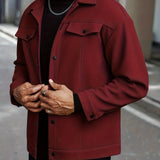 Men's Snap Button Jacket – Modern Casual Lightweight Overshirt