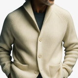 Men's Tailored Button-Front Cardigan - Structured Knit Layer