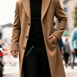 Men's Long Tailored Coat – Smart Winter Overcoat for Formal Wear
