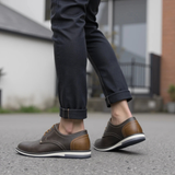 Men's Oxford Leather Sneakers | Casual Comfort, Two-Tone Style