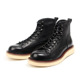 Men's Classic Lace Up Boots - Contrast Sole Ankle Boots