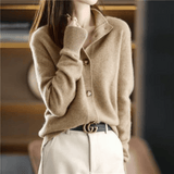 Women's Button Cardigan | Luxurious Knit with Structured Elegance