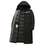 Men's Long Hooded Winter Coat – Full Length Warm Overcoat