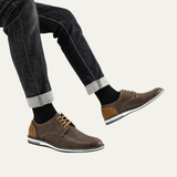 Men's Oxford Leather Sneakers | Casual Comfort, Two-Tone Style