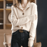Women's Button Cardigan | Luxurious Knit with Structured Elegance