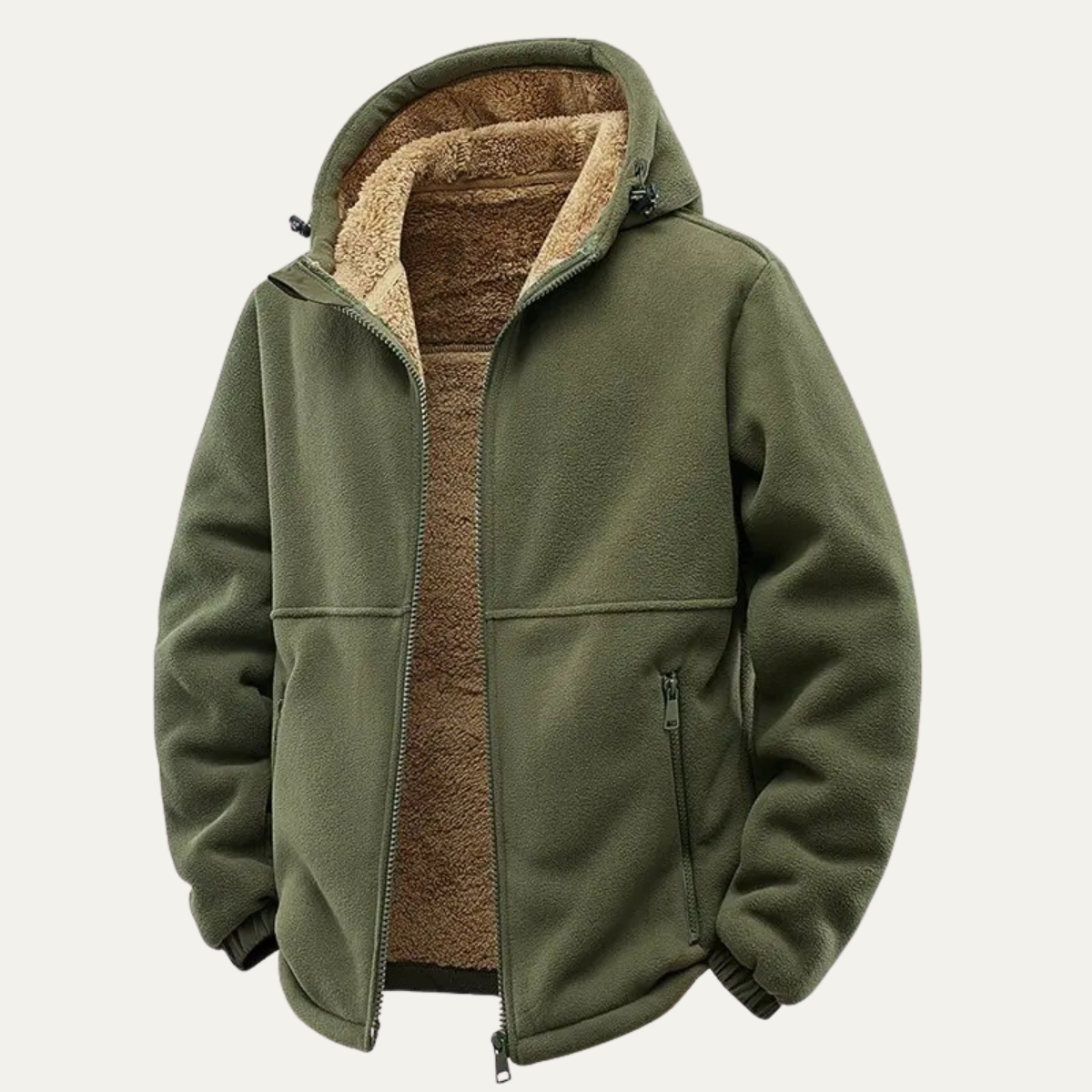 Men's Fleece Lined Hooded Winter Jacket | Warm Comfort, Classic Style