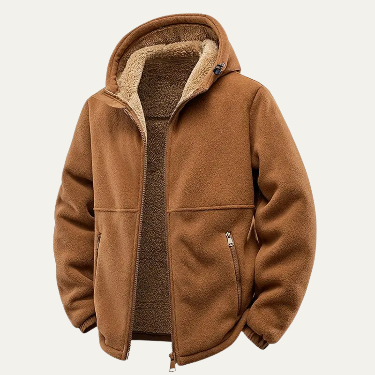 Men's Fleece Lined Hooded Winter Jacket | Warm Comfort, Classic Style