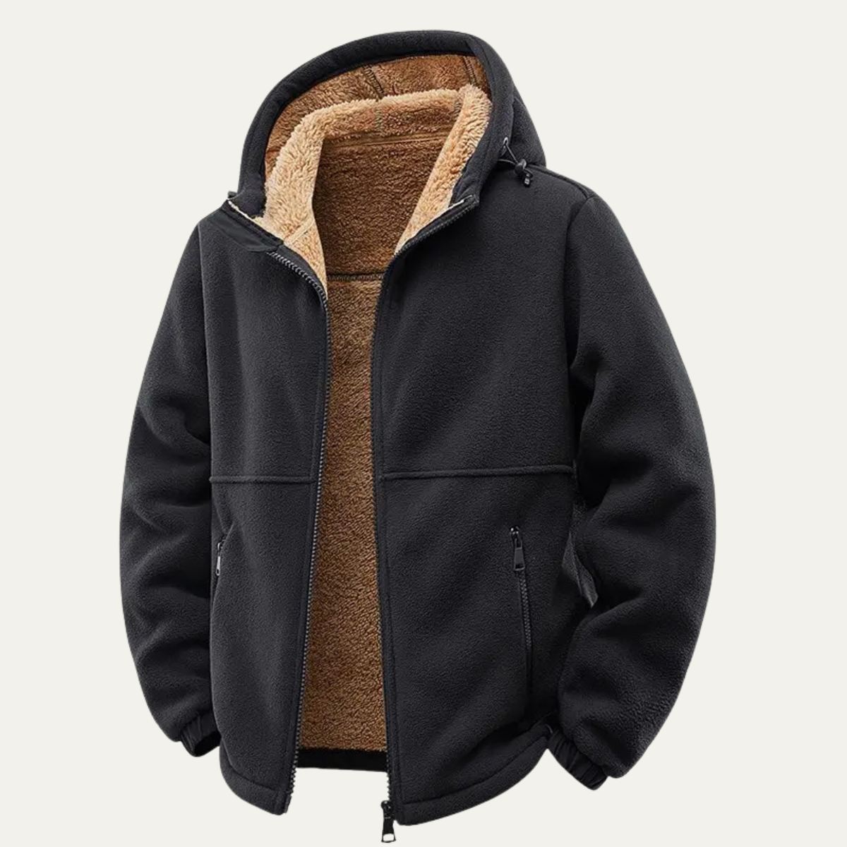 Men's Fleece Lined Hooded Winter Jacket | Warm Comfort, Classic Style