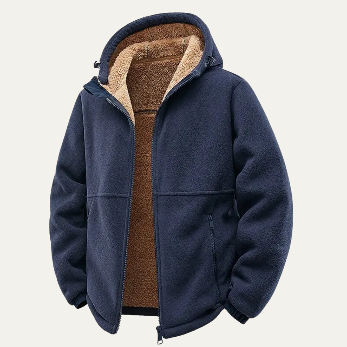 Men's Fleece Lined Hooded Winter Jacket | Warm Comfort, Classic Style