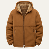 Men's Fleece Lined Hooded Winter Jacket | Warm Comfort, Classic Style