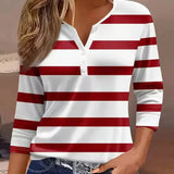 Striped V-Neck Top | Timeless Elegance with Modern Comfort