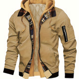 Men's Hooded Zip-Up Jacket – Casual Urban Outerwear for Autumn