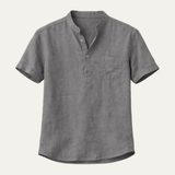 Men's Cotton Linen Henley Shirt | Breathable Casual Style