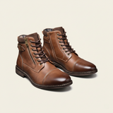Men's Vintage Leather Ankle Boots | Classic Combat Style & All-Day Comfort