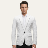 Men's Casual Rose Pattern Blazer | Textured Slim Fit Style