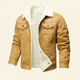 Men's Fleece Lined Suede Leather Jacket | Ultimate Winter Warmth & Classic Style