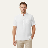 Men's Cotton Linen Henley Shirt | Breathable Summer Comfort