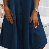Lightweight Denim Dress | Effortless Button-Down Style