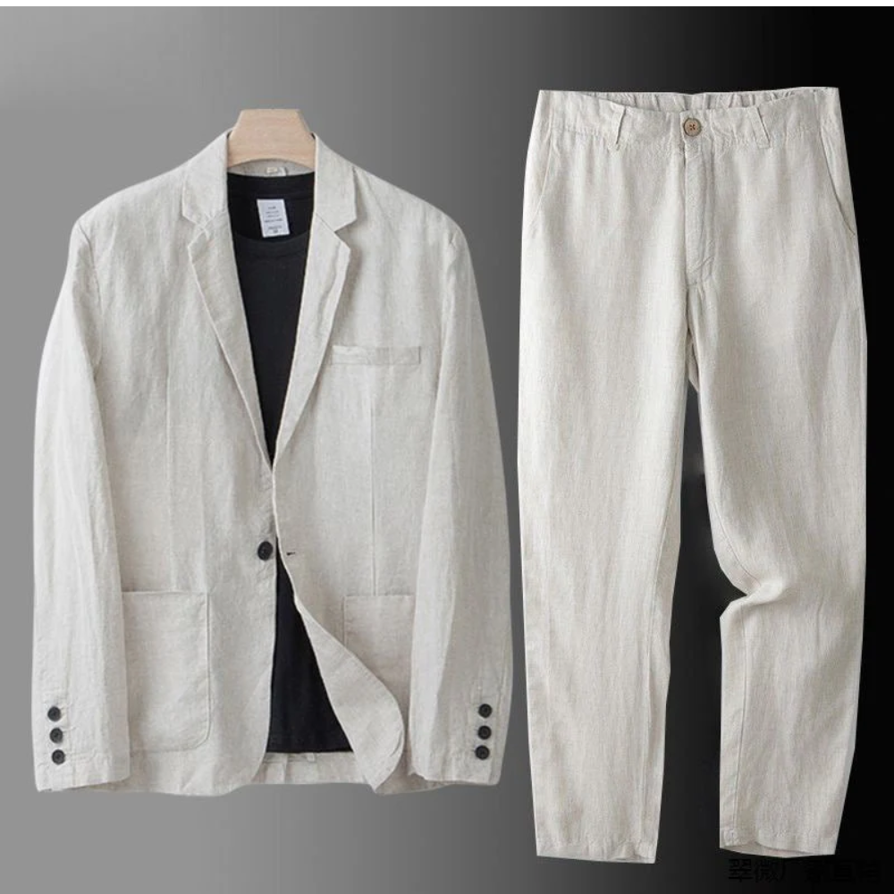 Men's Cardigan and Trousers Set – Matching 2 Piece Knitted Outfit