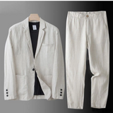 Men's Cardigan and Trousers Set – Matching 2 Piece Knitted Outfit