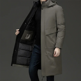 Men's Long Hooded Winter Coat – Full Length Warm Overcoat