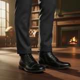 Men's Vintage Leather Ankle Boots | Classic Combat Style & All-Day Comfort