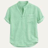 Men's Lightweight Linen Henley Shirt | Breathable Summer Comfort