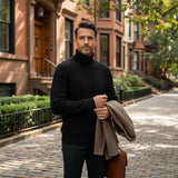 Men's Wool Ribbed Turtleneck Sweater | Classic Comfort, Timeless Style