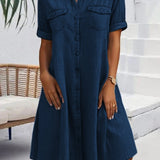 Lightweight Denim Dress | Effortless Button-Down Style