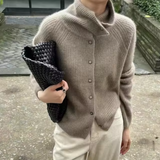 Wool-Cashmere Ribbed Turtleneck Cardigan | Luxurious Warmth & Timeless Style