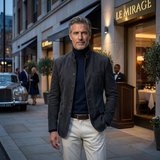 Men's Textured Button Cardigan - Tailored Fit Layering Piece