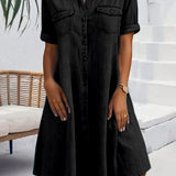 Lightweight Denim Dress | Effortless Button-Down Style