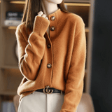 Women's Button Cardigan | Luxurious Knit with Structured Elegance
