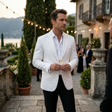 Men's Casual Rose Pattern Blazer | Textured Slim Fit Style
