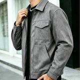 Men's Relaxed-Fit Collared Utility Jacket - Pocketed Layer