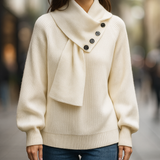 Women's Scarf-Neck Sweater | Cozy Warmth & Elegant Comfort