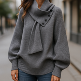 Women's Scarf-Neck Sweater | Cozy Warmth & Elegant Comfort