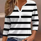Striped V-Neck Top | Timeless Elegance with Modern Comfort