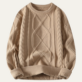 Men's Cable Knit Winter Sweater | Warm Chunky Fisherman Style