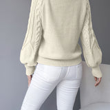 Women's Chunky Cable Knit Jumper – Nordic Style Winter Sweater