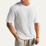 Men's Textured Casual T-Shirt | Vintage Style, Summer Comfort